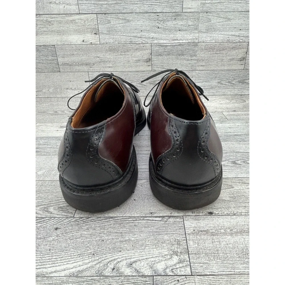 Allen Edmonds Corporate Casuals Men Sz 10 D Saddle Shoes Burgundy Black‎ Leather